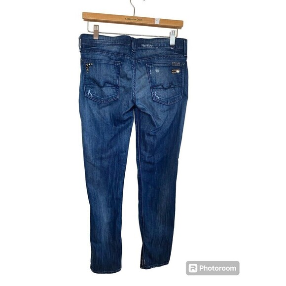 7 For All Mankind Boyfriend Josefinna Studded Jeans 25 Womens - Picture 2 of 9